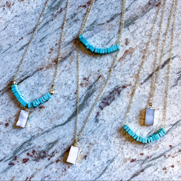 Druzy & Turquoise Necklace - Picture 5 of 13